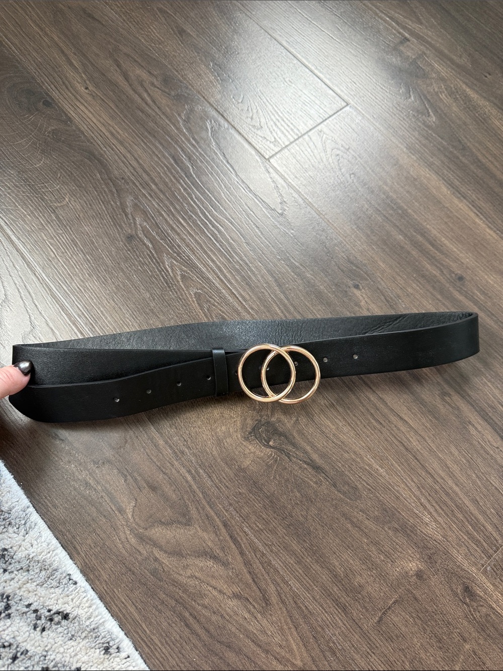 Black Double-Ring Belt